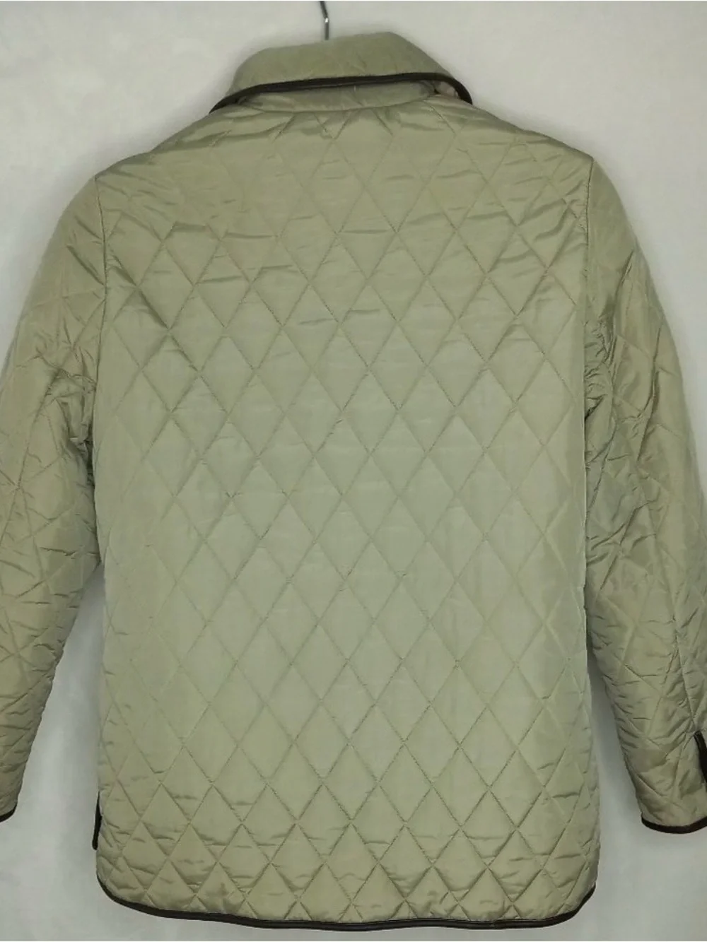 Coach Quilted Beige Puffer Jacket with Dark Brown Trim - Picture 4 of 15